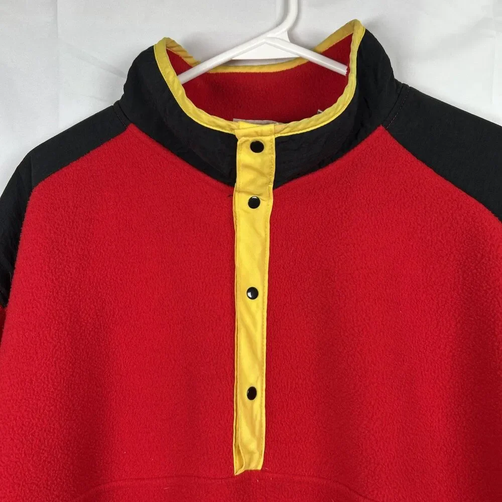 VTG 90's Marlboro Fleece Pullover Sweatshirt  1/4 Snap Red Mens XL WITH FLAW